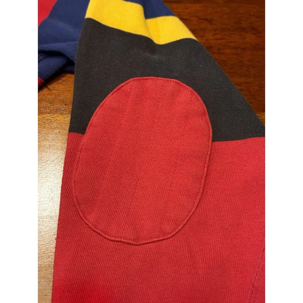 Small Vintage Polo By Ralph Lauren Padded Rugby Shirt Embroidered Crest Repaired